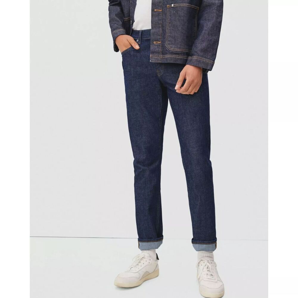 EVERLANE Men's The Slim 4-Way Stretch Organic Jean 35x34 Deep Indigo NEW B42